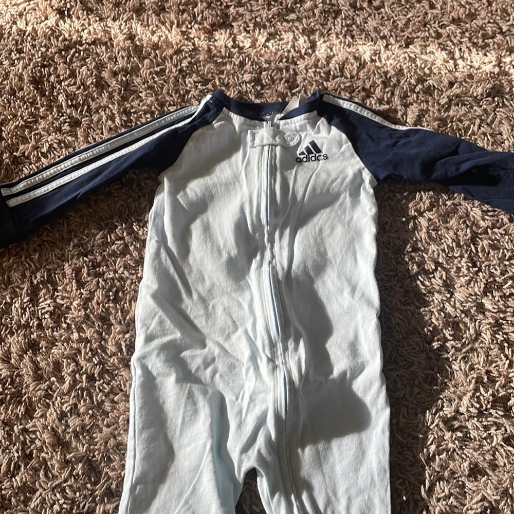Adidas 9 month footed onesie